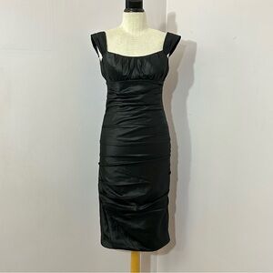 Bill Levkoff Ruched Satin Cocktail Party Dress 0